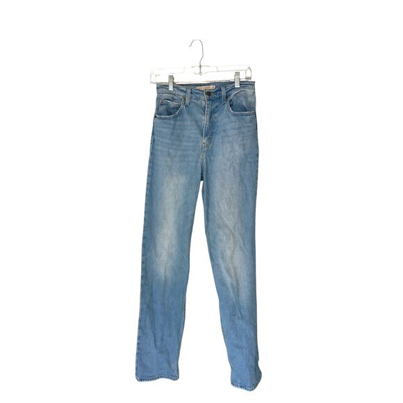 Levi's Jeans Premium Basic Light Wash 70s High Rise Slim Straight Jeans Size 25 - Picture 1 of 10
